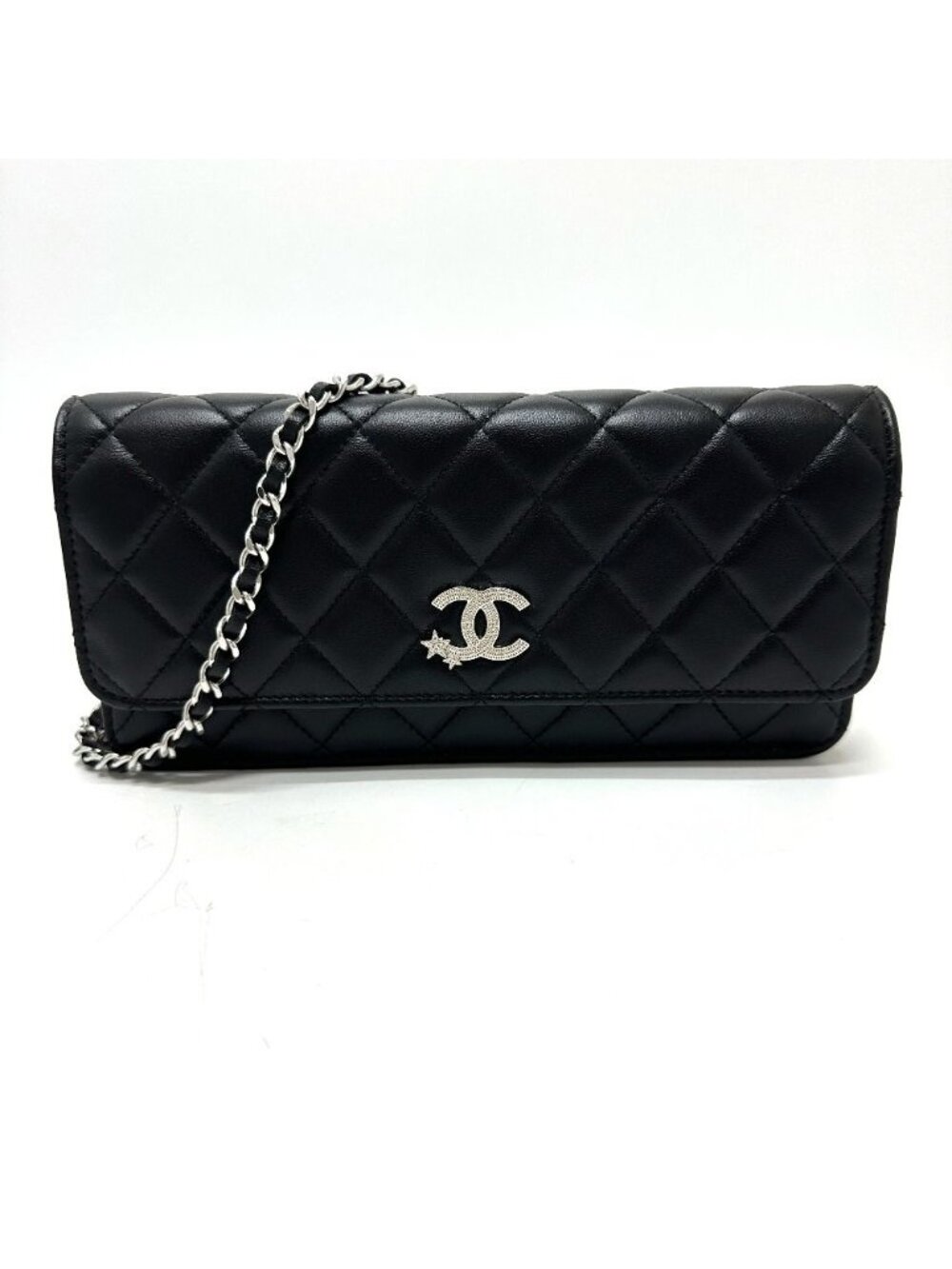 Chanel Shoulder Bag Star CC Logo Lambskin Black